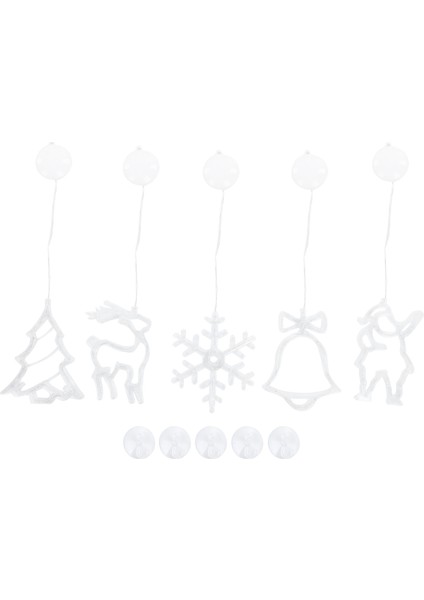 5 Adet/takım Noel LED Belirli Işık Dekorasyon Pencere Asılı Elk Ağacı Işık Dize (Yurt Dışından)