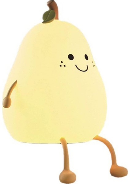 Yaratıcı Armut Şeklinde Gece Lambası USB Şarjlı LED Karikatür Silikon Gece Lambası Sıcak Işık Masa Başucu Lambası Yatak Odası Oturma Odası Için (Yurt Dışından)