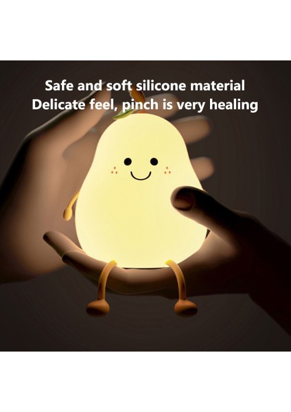 Yaratıcı Armut Şeklinde Gece Lambası USB Şarjlı LED Karikatür Silikon Gece Lambası Sıcak Işık Masa Başucu Lambası Yatak Odası Oturma Odası Için (Yurt Dışından) modelleri