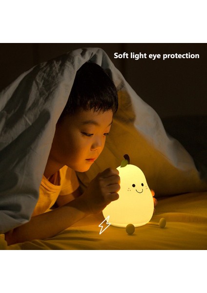 Yaratıcı Armut Şeklinde Gece Lambası USB Şarjlı LED Karikatür Silikon Gece Lambası Sıcak Işık Masa Başucu Lambası Yatak Odası Oturma Odası Için (Yurt Dışından) fırsatları