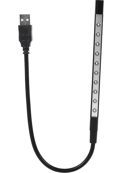 5V Esnek Mini USB LED Okuma Işığı Lambası El Feneri Dizüstü Bilgisayar Bilgisayar Klavye Siyah (Yurt Dışından)