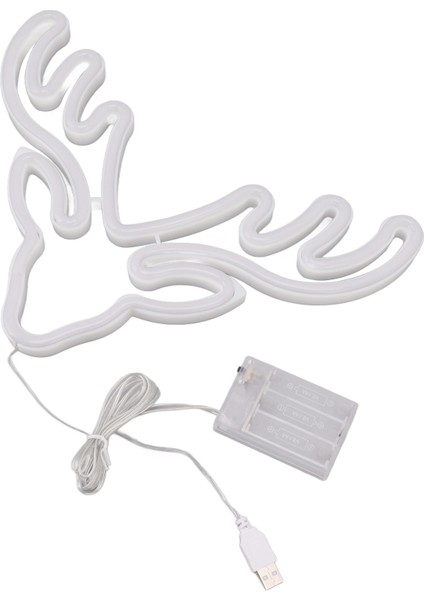 Neon Işık LED Tabela USB Pil ile Çalışan Noel Tatil Yatak Odası Duvar Dekoru Süsleri Sıcak Işık (Yurt Dışından)