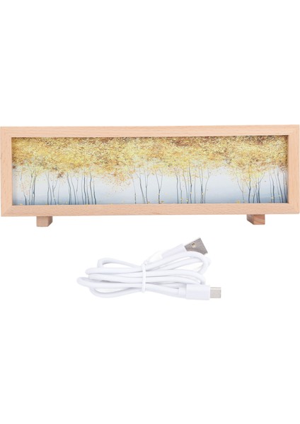 Kısılabilir LED Gece Lambası Ayarlanabilir Parlaklık USB Yaratıcı Kablosuz Şarj Masa Lambası Boya Dekor Yatak Odası Ginkgo (Yurt Dışından)