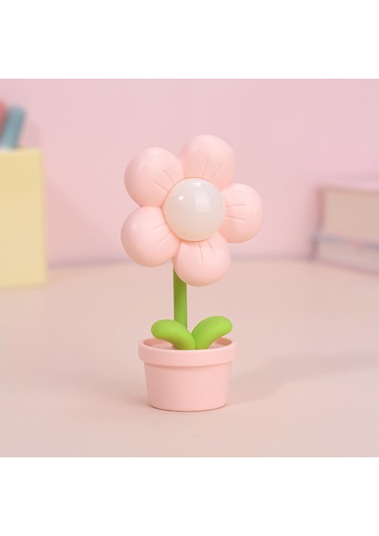 Mini Masa Gece Lambası Sevimli Çiçek Saksısı Şekli Dekoratif Taşınabilir LED Masa Lambası Yatak Odası Kamp Için (Yurt Dışından)