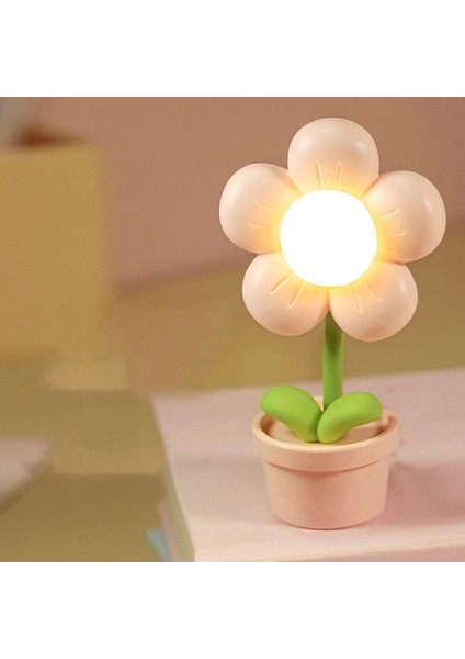 Mini Masa Gece Lambası Sevimli Çiçek Saksısı Şekli Dekoratif Taşınabilir LED Masa Lambası Yatak Odası Kamp Için (Yurt Dışından)