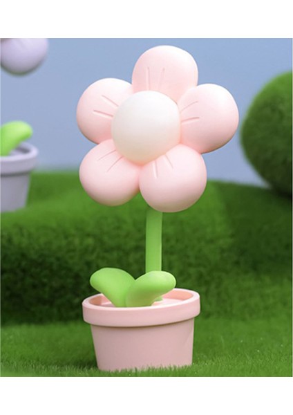 Mini Masa Gece Lambası Sevimli Çiçek Saksısı Şekli Dekoratif Taşınabilir LED Masa Lambası Yatak Odası Kamp Için (Yurt Dışından)