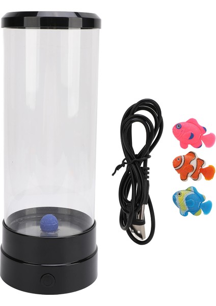 Balon Balıkçılık Lambası LED 8 Renk Düşük Gürültülü Dekoratif Akvaryum Duyusal Işık Hediye 5V Siyah (Yurt Dışından)