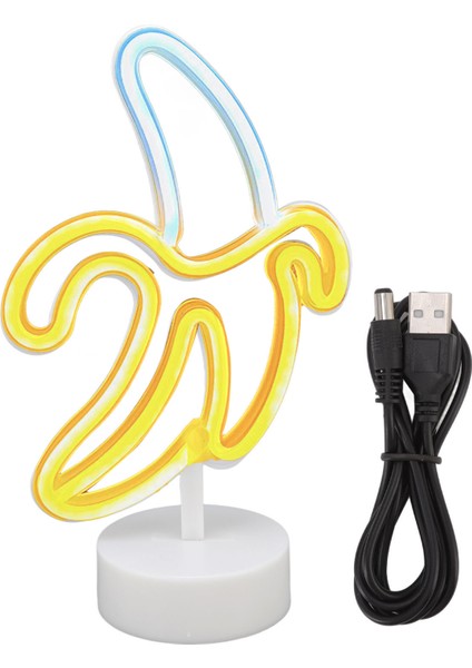 Muz Neon Işık Pil USB Güç LED Muz Neon Gece Işıkları Balkon Doğum Günü Partisi Noel Dekorasyonu (Yurt Dışından)