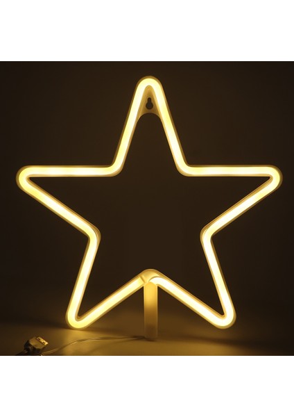 Yıldız Şekilli LED Neon Işık USB Gece Lambası Ev Partisi Oturma Odası Duvar Dekoru Için (Yurt Dışından)