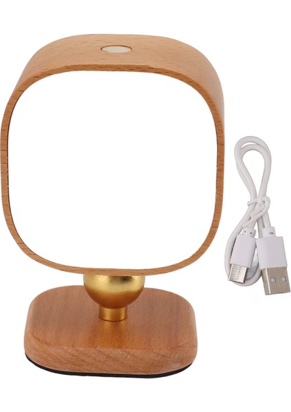 Ahşap Manyetik Duvar Lambası Taşınabilir Başucu Kare Gece Lambası Kısılabilir Duvara Monte Gece Lambası Dişbudak Ağacı (Yurt Dışından)