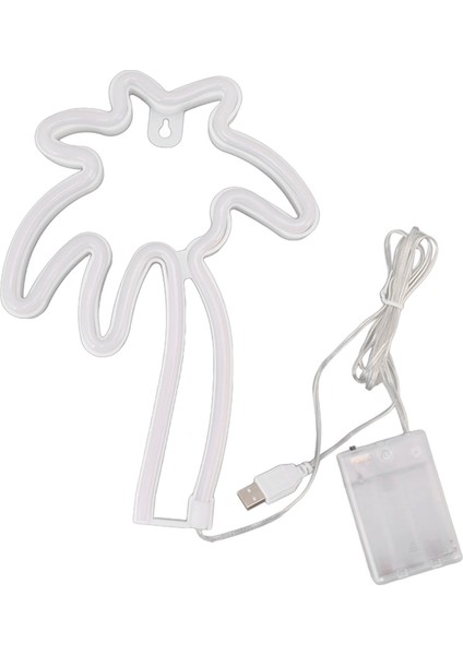 LED Neon Lamba Hindistan Cevizi Ağacı Duvar Dekoratif Lambası USB ile Çalışan Gece Lambası Yatak Odası Için Geçiş Anahtarı (Yurt Dışından)
