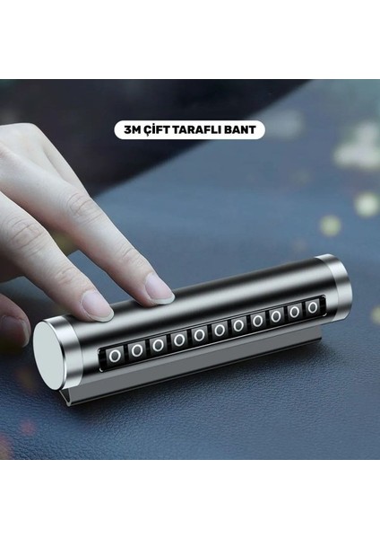 ® Alüminyum Kasa Siyah Renk Çevirmeli Araç Içi Telefon Numaratörü Park Oto Numaratörü