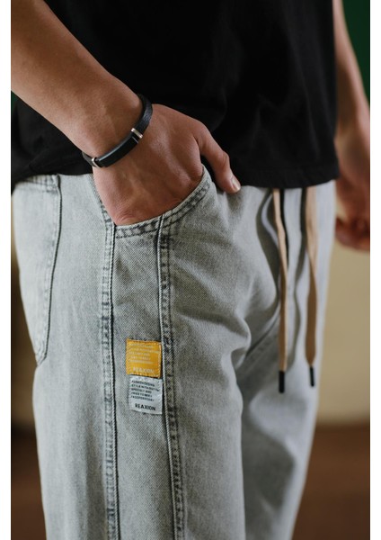 Reax Camilla Beli Lastikli Ipli Düz Paça Rahat Kesim Erkek Jean Pantolon fiyatları