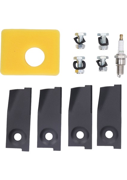 18 Inç Çim Biçme Makinesi Bıçakları Bujiler Hava Filtresi Değiştirme Kiti 450E 500E 550E 550EX Motor Için (Yurt Dışından)