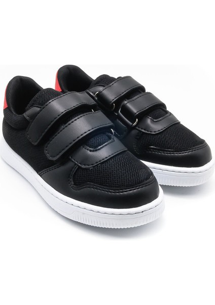 Burber Mesh Çocuk Sneaker - Siyah - 6001