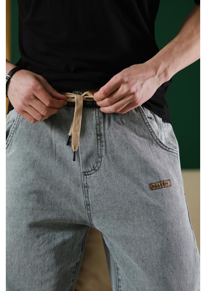 Reax Rayn Beli Lastikli Ipli Düz Paça Rahat Kesim Erkek Jean Pantolon modelleri