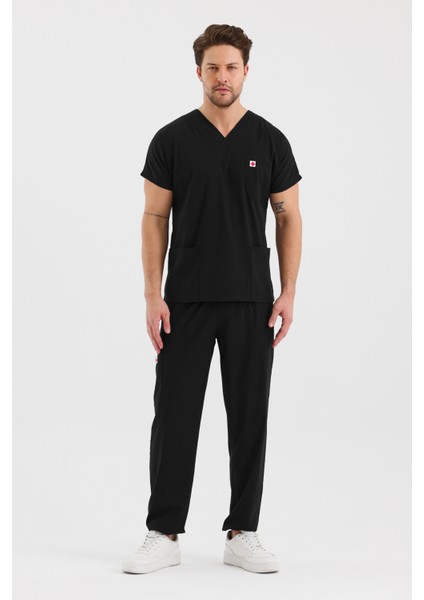 Coreflex Likralı Siyah Doktor Hemşire Takım Üniforma fiyatları