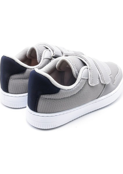Burber Mesh Çocuk Sneaker - Gri - 6002