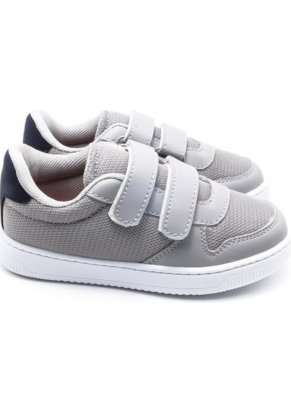 Burber Mesh Çocuk Sneaker - Gri - 6002