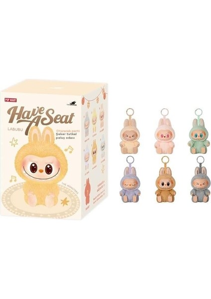 Labubu Blind Box Have A Seat ve Canavar Macaron Labubu Serisi Peluş Oyuncak Anahtarlık (Yurt Dışından)