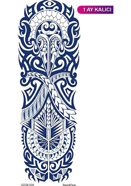 1 Ay Kalıcı Tribal Kol Dövmesi Kol Kaplama Tattoo