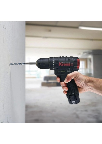 Kress KUC12 12VOLT/2.0AH Li-Ion Çift Akülü Kömürsüz Profesyonel Şarjlı Darbeli Matkap fırsatları