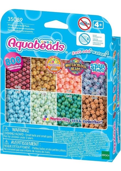 35089 Aquabeads Suluboya Renkleri Yedek Boncuk Pakedi- 800 Parça +4 Yaş