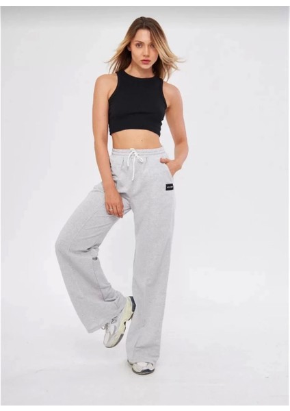 Iki Iplik Bol Paça Eşofman Pantalon - Gri