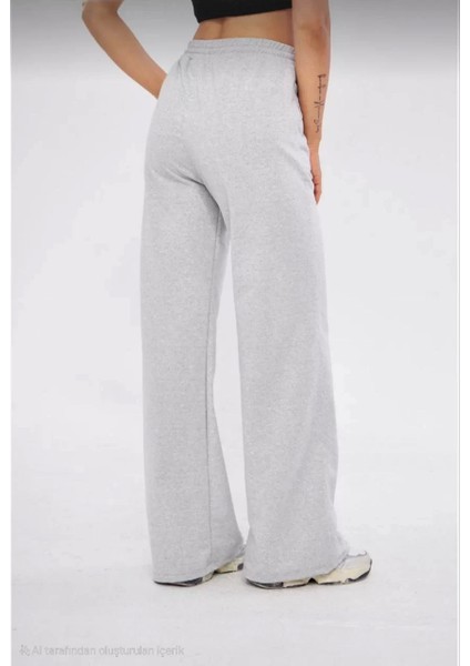 Iki Iplik Bol Paça Eşofman Pantalon - Gri