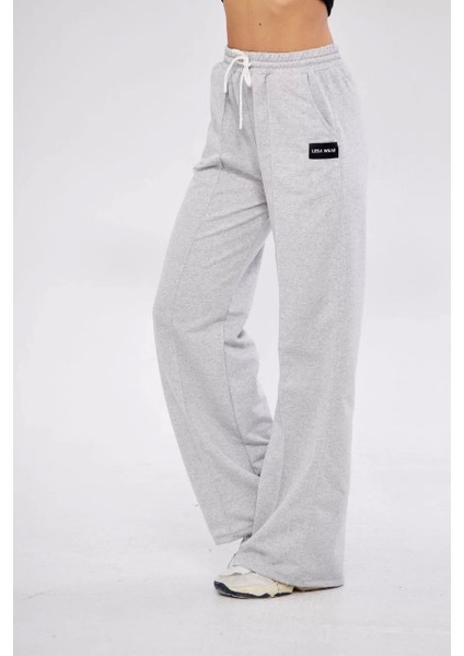 Iki Iplik Bol Paça Eşofman Pantalon - Gri