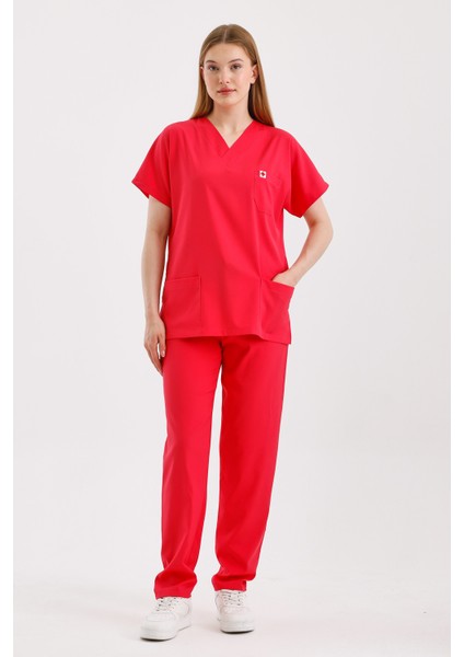 Coreflex Likralı Pembe Doktor Hemşire Takım Üniforma fiyatları