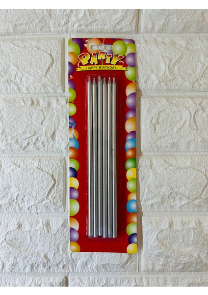 - 12 Adet Pasta Mumu Gümüş 20 cm Yktsn