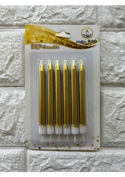 - 6 Adet Pasta Mumu Gold 10 cm Yktsn