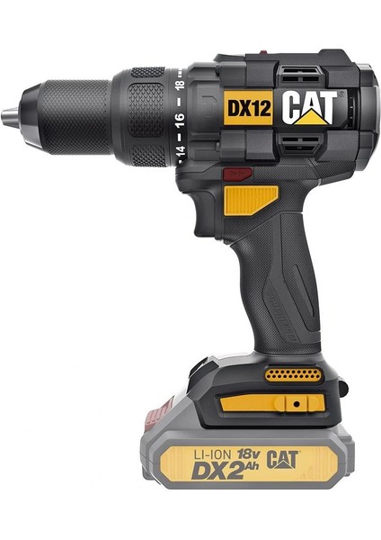 Cat DX12B 18VOLT Kömürsüz Profesyonel Şarjlı Darbeli Matkap (Akü Dahil Değildir)