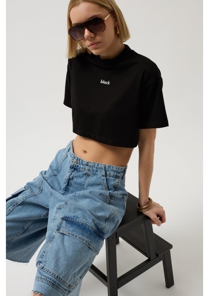 Baskılı Crop T-Shirt
