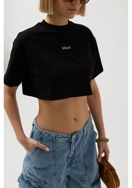 Baskılı Crop T-Shirt