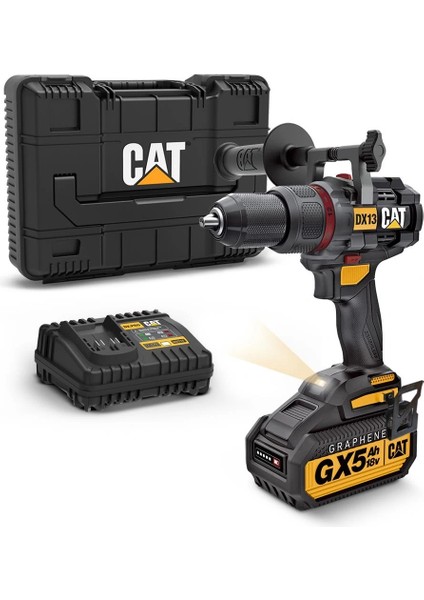 Cat DX13 18VOLT/5.0AH Graphene Li-Ion Kömürsüz Profesyonel Şarjlı Darbeli Matkap