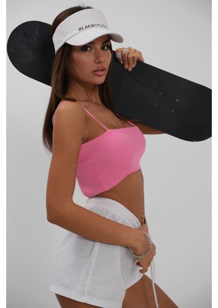 Ince Askılı Crop Top