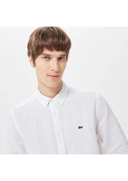 Slim Fit Keten Gömlek
