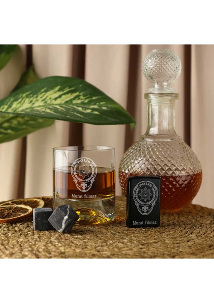 Polislere Özel Çakmak ve Taşlı Viski Kadehi Seti fiyatları