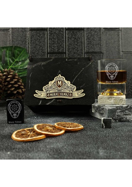Polislere Özel Çakmak ve Taşlı Viski Kadehi Seti modelleri