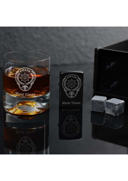 Polislere Özel Çakmak ve Taşlı Viski Kadehi Seti fırsatları