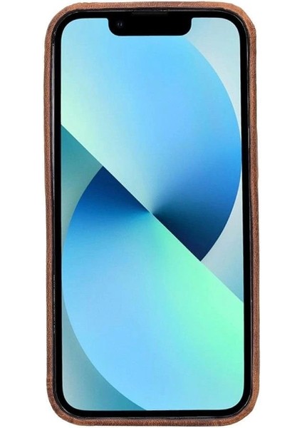 Apple iPhone 13 Pro Uyumlu Deri Arka Kapak Rock G2 Kahverengi