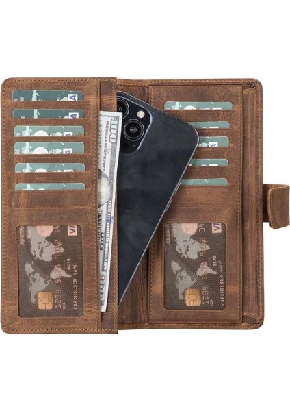 Coppet 6.7 Inch Uyumlu Deri Kartlıklı Kılıf G6 Taba