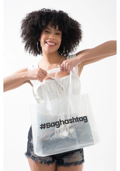 Baghashtag Beyaz Şeffaf Plaj Çantası