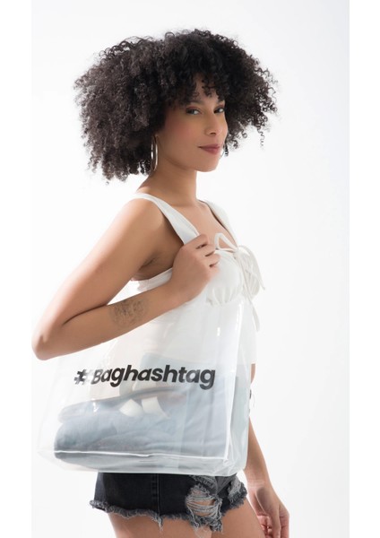 Baghashtag Beyaz Şeffaf Plaj Çantası
