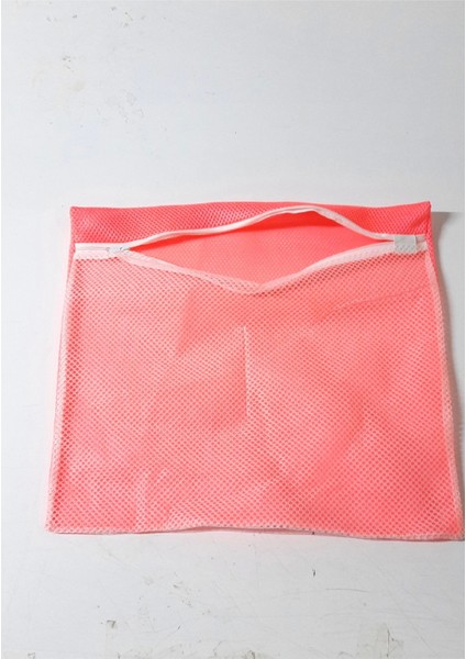 Pembe Fermuarlı - Hassas Çamaşır Terlik Ayakkabı Yıkama Filesi Büyük Boy (336336)