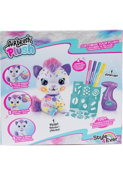 Airbrush Plush Boyanıp Yıkanabilen Peluş Kedi