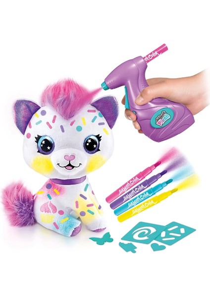 Airbrush Plush Boyanıp Yıkanabilen Peluş Kedi
