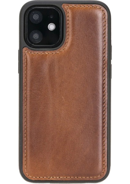 Apple iPhone 12 Mini Uyumlu Deri Arka Kapak RST2EF Taba